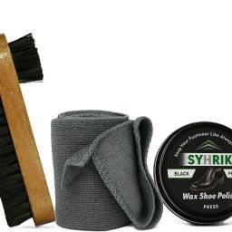 Oinic Black Paste & liquid shoe polish, Dual side brush, Shoe cloth and Shoe shiner. Leather, Patent Leather, Synthetic Leather Shoe Liquid Polish-image-5