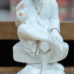 Italian Marble Ashirwad Hand Sai Baba Idol/Murti for Home and Office (3.5 inch) Decorative Showpiece - 9 cm-11