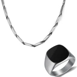 Stainless Steel Silver Silver Jewel Set-image-17
