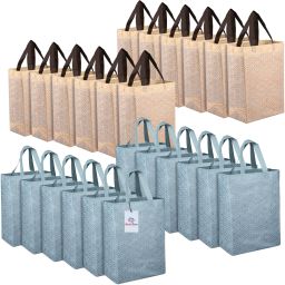Non-Woven Reusable Eye-Print Shopping Handbag|Pack of 24|Multicolor Pack of 24 Grocery Bags-image-82