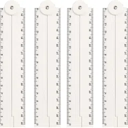 Plastic White Folded Ruler Scale -12 Inch Set of 4 pc Ruler-15