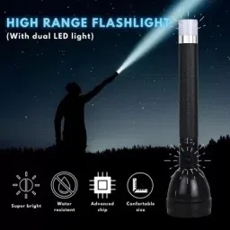 jmall 800M Range Long Beam 4 Modes: High, Low, SOS, Table Lmp Waterproof Chargeable LED 50W Flashlight Torch Emergency Table Lamp Emergency Table Lamp LONG PRESS FOR BLINKER Torch Torch image 3