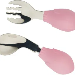 Spoon and Fork Set for Babies, Baby Training Feeding Utensile- Stainless steel-17