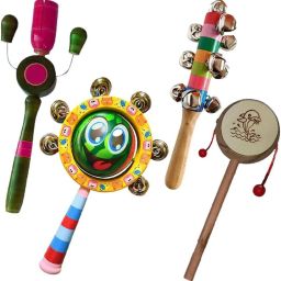 Wooden Sound Making Rattle Set For Kids Pack Of 4 Rattle-image-2