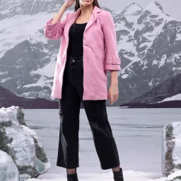 Cotton Blend Solid Coat For Women-image-74