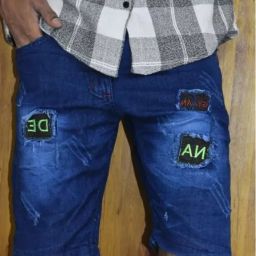 Self Design Men Denim Blue Denim Shorts-image-37