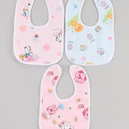 Double Layered Water-proof, Super Soft Cotton bibs, button type ( Pack of 3)-picture-22