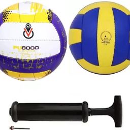 purple pu volleyball combo with air pump Volleyball - Size: 4-picture-25