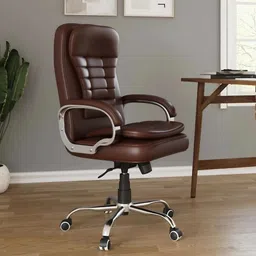 Office Chair With High Back Revolving| Study Chair for Home and Office Leatherette Office Adjustable Arm Chair-image-17