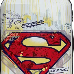 Large Check-in Suitcase (76 cm) 4 Wheels - SUPERMAN OFFICIAL MERCHANDISE TROLLEY WITH PREMIUM PRINTED SUPERMAN LOGO - White-image-32