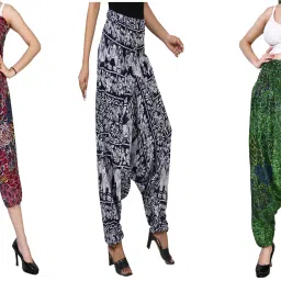 Printed Rayon, Cotton Women Harem Pants-image-95