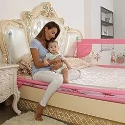 1 Piece designer Bedrail Guard With 1 year warranty (6Ft/182Cm) ,Pink-picture-38
