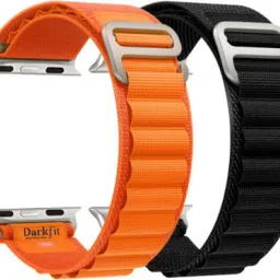 DARKFIT Trail Loop Bands/Straps Compatible with Watch 49mm 46mm 45mm 44mm 42mm, Adjustable Velcro Premium Strap for iWatch Ultra & Ultra 2 Series SE 10 8 7 6 5 4 3 2 1. (Only 2 Pcs Trail Loop Strap, Watch NOT Included) Smart Watch Strap (Black, Blue) Smart Watch Strap-24
