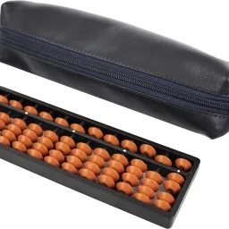 Abacus Math Learning Kit for Kids 13 Rod Brown with Square Pouch -Navy Blue-4