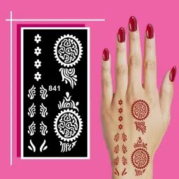 Flower Inspired Mehndi Stencil Stickers Designed for Simple Application-image-89