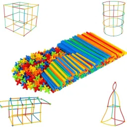 Colorful Pipe Straw Stick Building Block Educational Assembly Toy for Kids-image-73
