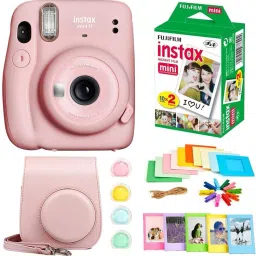 FUJIFILM instax mini 11 Instax Mini 11 Pink with 10x2 Film + Hanging Frames + Plastic Frames + Case + Close Up Filters Instant Camera-24