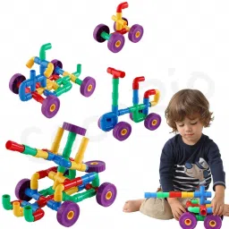 Colorful Creative Educational Play and Learn Plastic Pipe Shaped Building Blocks-10