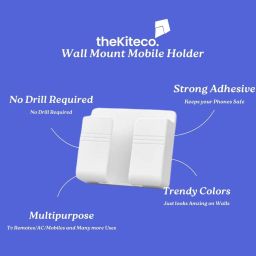 thekiteco. White Wall Mounted Mobile Holder Storage Case for Remote Universal Mobile Holder image 4