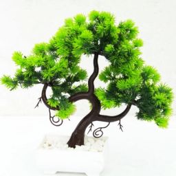 Artificial plant for decoration for office ,balcony ,dining table.in green colour Bonsai Wild Artificial Plant with Pot-image-43