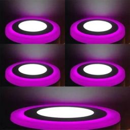 12 watt (6+3) LED Round Panel Light Ceiling POP Down Indoor Light LED 3D Effect Lighting Pink Ceiling Lamp, 2 Years warranty (Pack of 5) Recessed Ceiling Lamp-image-50