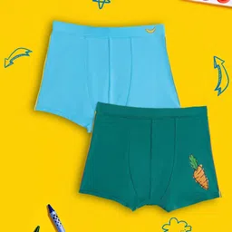 XY Life Boys Blue & Green Pack Of 2 Solid Scribbles Intellisoft Tencel Modal Trunks-image-38