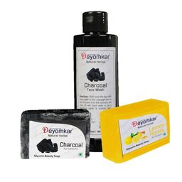 Deyomkar Herbal Charcoal Facewash with Lemon Honey Soap & Charcoal Soap-35