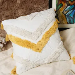 hosta homes White Woven Cotton 16 x 16 Inches Cushion Cover-picture-10