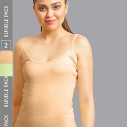 FBAR Pack Of 2 Non Padded Pure Cotton Camisoles-image-24