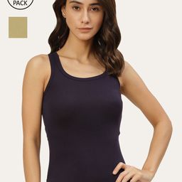 Lady Lyka Women Pack Of 2 Solid Cotton Camisole-image-49