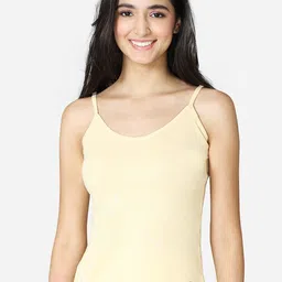 VStar Women Beige Colored Solid Pure Combed Cotton Camisole-image-77