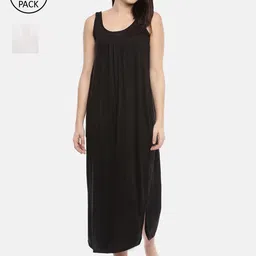 GOLDSTROMS Women Pack Of 2 Black & White Solid Longline Camisoles-picture-17