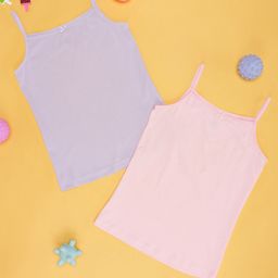 Pantaloons Junior Girls Pack of 2 Pure Cotton Camisoles-picture-51