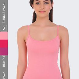 POOJA RAGENEE Pack of 3 Non Padded Pure Cotton Camisole-image-76