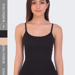 POOJA RAGENEE Pack Of 2 Non Padded Pure Cotton Camisoles-image-29