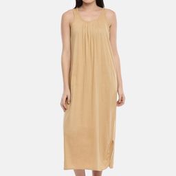 GOLDSTROMS Beige Solid Maxi Nightdress-image-87