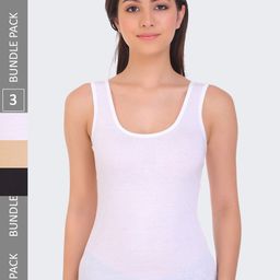 POOJA RAGENEE Pack Of 3 Pure Cotton Camisoles-image-26