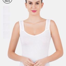 Ramraj Women Pack of 5 White Pure Cotton Camisoles-image-84