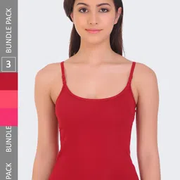 POOJA RAGENEE Pack Of 3 Pure Cotton Camisole-image-42