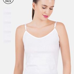 Ramraj Pack Of 5 Pure Cotton Non Padded Camisoles-image-14