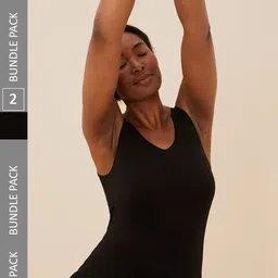 Marks & Spencer Pack Of 2 Non Padded Camisoles- T329214BLACK_1-image-46