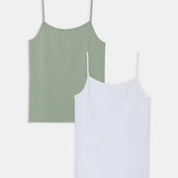 Sillysally Girls Pack Of 2 Non Padded Adjustable Straps Camisoles-image-88