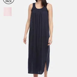 GOLDSTROMS Women Pack Of 2 Navy Blue & Pink Longline Camisoles-picture-49