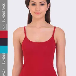 POOJA RAGENEE Pack Of 3 Pure Cotton Camisoles-image-90