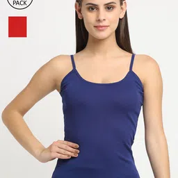 Friskers Women Pack Of 2 Solid Cotton Camisoles-image-64