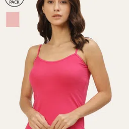 Lady Lyka Women Pack Of 2 Solid Cotton Camisoles-image-37