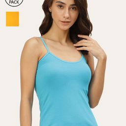 Lady Lyka Women Pack Of 2 Solid Cotton Camisoles-image-76