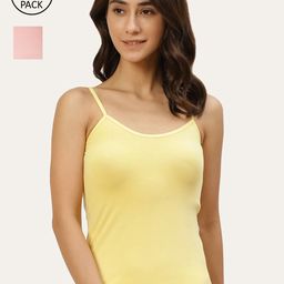 Lady Lyka Women Pack Of 2 Solid Cotton Camisoles-image-85