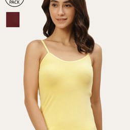 Lady Lyka Women Pack Of 2 Solid Cotton Camisoles-image-72