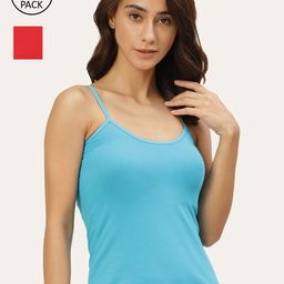 Lady Lyka Women Pack Of 2 Solid Cotton Camisoles-image-73